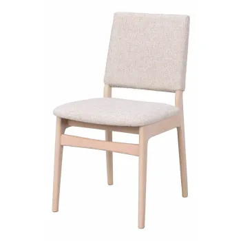 Scaun de dining crem/in culoare naturala deschisa din lemn de stejar Medford - Rowico imagine