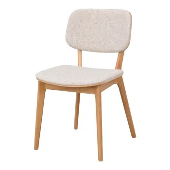 Scaun de dining crem/in culoare naturala din lemn de stejar Barrett - Rowico imagine