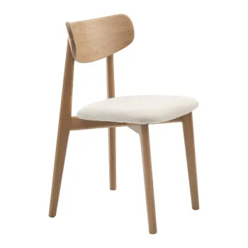 Scaun de dining crem/in culoare naturala Elim - Unique Furniture imagine