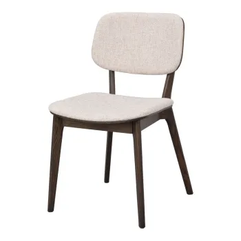 Scaun de dining crem/in culoare naturala inchisa din lemn de stejar Barrett - Rowico imagine