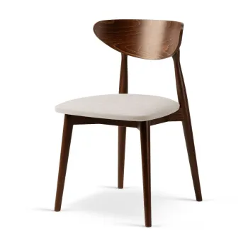 Scaun de dining crem/in culoare naturala stivuibil din lemn de fag Leon - Micadoni imagine