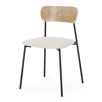 Scaun de dining crem stivuibil tapitat Genevieve - Bizzotto imagine