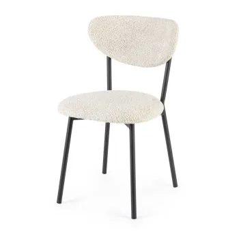 Scaun de dining crem tapitat Ludmilla - Bizzotto imagine