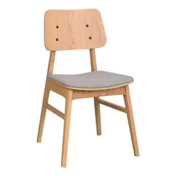 Scaun de dining cu sezut gri deschis Rowico Nagano, maro deschis imagine