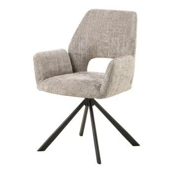 Scaun de dining gri deschis cu cotiere Graham - Actona imagine