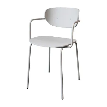 Scaun de dining gri deschis cu cotiere/stivuibil din metal Arch - Hubsch imagine