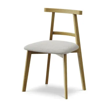 Scaun de dining gri deschis din lemn masiv Ohelo aEURMakamii imagine