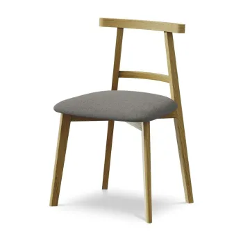 Scaun de dining gri din lemn masiv Ohelo aEURMakamii imagine