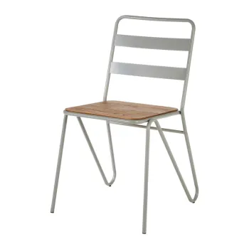Scaun de dining gri/in culoare naturala din lemn de ulm District - Premier Housewares imagine