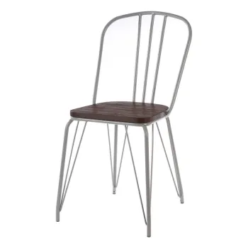 Scaun de dining gri/in culoare naturala inchisa din lemn de ulm District - Premier Housewares imagine