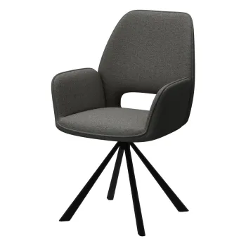 Scaun de dining gri inchis cu cotiere Graham - Actona imagine