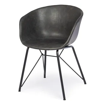 Scaun de dining gri inchis tapitat Warhol - Bizzotto imagine