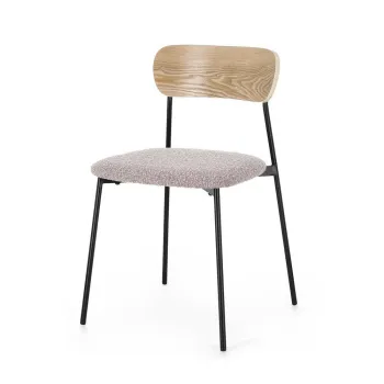 Scaun de dining gri stivuibil tapitat Genevieve - Bizzotto imagine