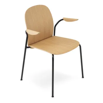 Scaun de dining in culoare naturala cu aspect de lemn de stejar Book - Gazzda imagine