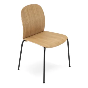 Scaun de dining in culoare naturala cu aspect de lemn de stejar Book - Gazzda imagine