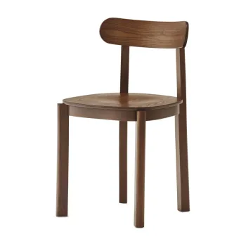 Scaun de dining in culoare naturala inchisa cu aspect de lemn de frasin Nara - Teulat imagine