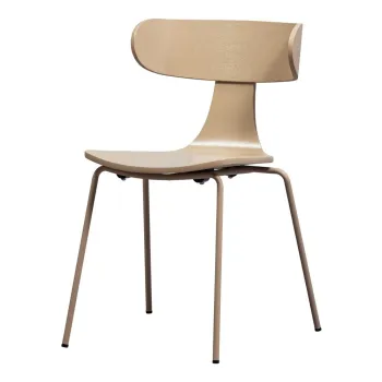 Scaun de dining in culoare naturala stivuibil cu aspect de lemn de frasin Form - WOOOD imagine