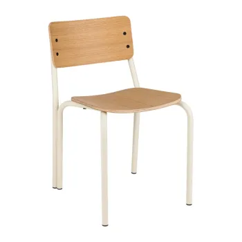 Scaun de dining in culoare naturala stivuibil cu aspect de lemn de stejar Kei - noo.ma imagine