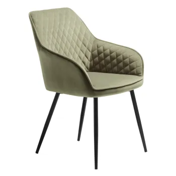 Scaun de dining kaki din catifea Milton - Unique Furniture imagine