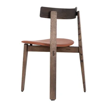 Scaun de dining maro coniac din lemn de stejar Nora - Gazzda imagine