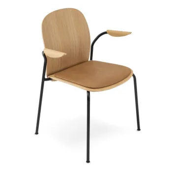 Scaun de dining maro coniac/in culoare naturala cu aspect de lemn de stejar Book - Gazzda imagine