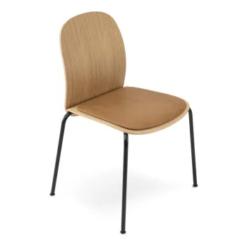 Scaun de dining maro coniac/in culoare naturala cu aspect de lemn de stejar Book - Gazzda imagine