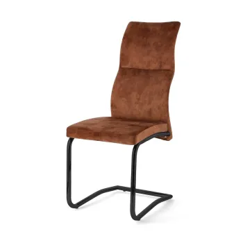 Scaun de dining maro coniac tapitat Thelma - Bizzotto imagine