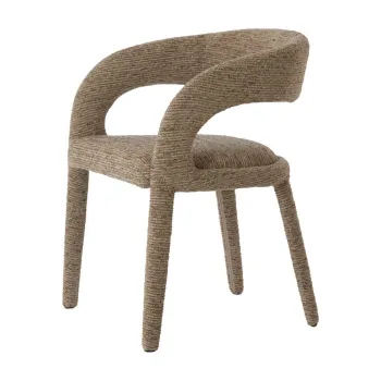Scaun de dining maro cu cotiere tapitat Kyran - Light & Living imagine