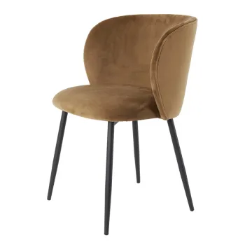 Scaun de dining maro din catifea Elyna - Light & Living imagine