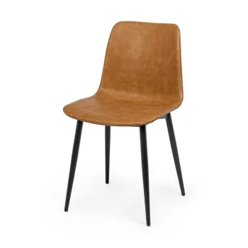 Scaun de dining maro din imitatie de piele Kyra - Bizzotto imagine