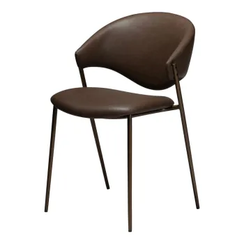Scaun de dining maro inchis din imitatie de piele Zone - DAN-FORM Denmark imagine