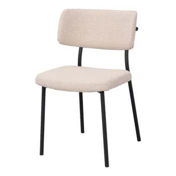 Scaun de dining negru/crem din otel Herbster - Rowico imagine