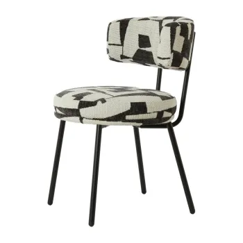 Scaun de dining negru/crem tapitat Harvie - Light & Living imagine