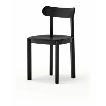 Scaun de dining negru cu aspect de lemn de frasin Nara - Teulat imagine