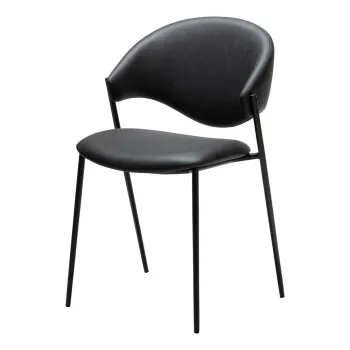 Scaun de dining negru din imitatie de piele Zone - DAN-FORM Denmark imagine
