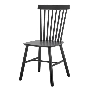 Scaun de dining negru din lemn de arbore de cauciuc Mill - Bloomingville imagine