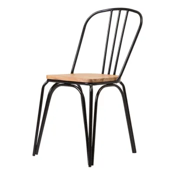Scaun de dining negru din lemn de ulm District - Premier Housewares imagine