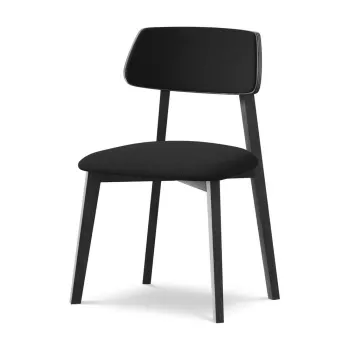 Scaun de dining negru din lemn masiv Niu aEURMakamii imagine