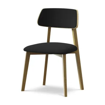 Scaun de dining negru din lemn masiv Niu aEURMakamii imagine