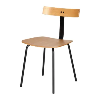 Scaun de dining negru/in culoare naturala stivuibil din metal Hock - Hubsch imagine