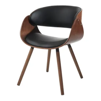 Scaun de dining negru-maro inchis din imitatie de piele Visby Evo - Tomasucci imagine