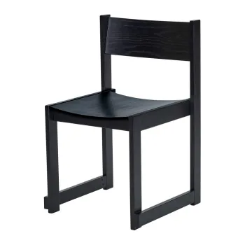 Scaun de dining negru stivuibil cu aspect de lemn de stejar Forma - Hubsch imagine