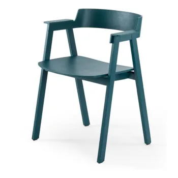 Scaun de dining petrol cu cotiere din lemn de stejar Flip - Gazzda imagine