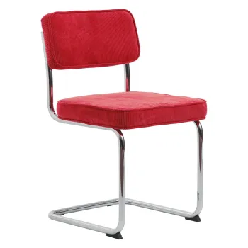 Scaun de dining rosu din catifea reiata Rupert - Unique Furniture imagine