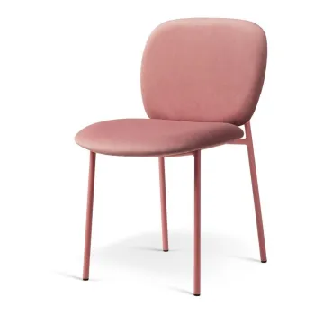 Scaun de dining roz stivuibil tapitat Lea - Micadoni imagine