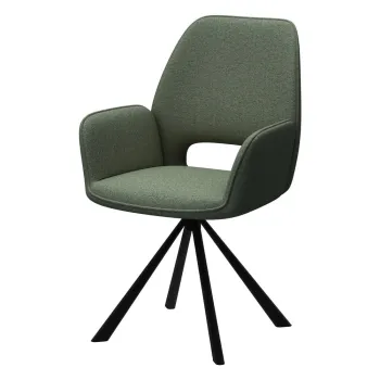 Scaun de dining verde inchis cu cotiere Graham - Actona imagine