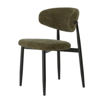 Scaun de dining verde inchis tapitat Eniola - Light & Living imagine
