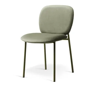 Scaun de dining verde salvie stivuibil tapitat Caroline - Micadoni imagine