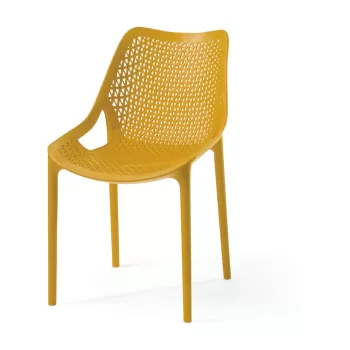 Scaun de gradina galben din plastic Bilros - Rojaplast imagine
