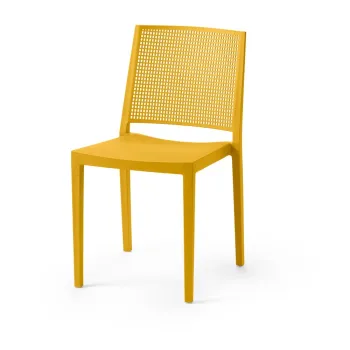 Scaun de gradina galben din plastic Grid - Rojaplast imagine